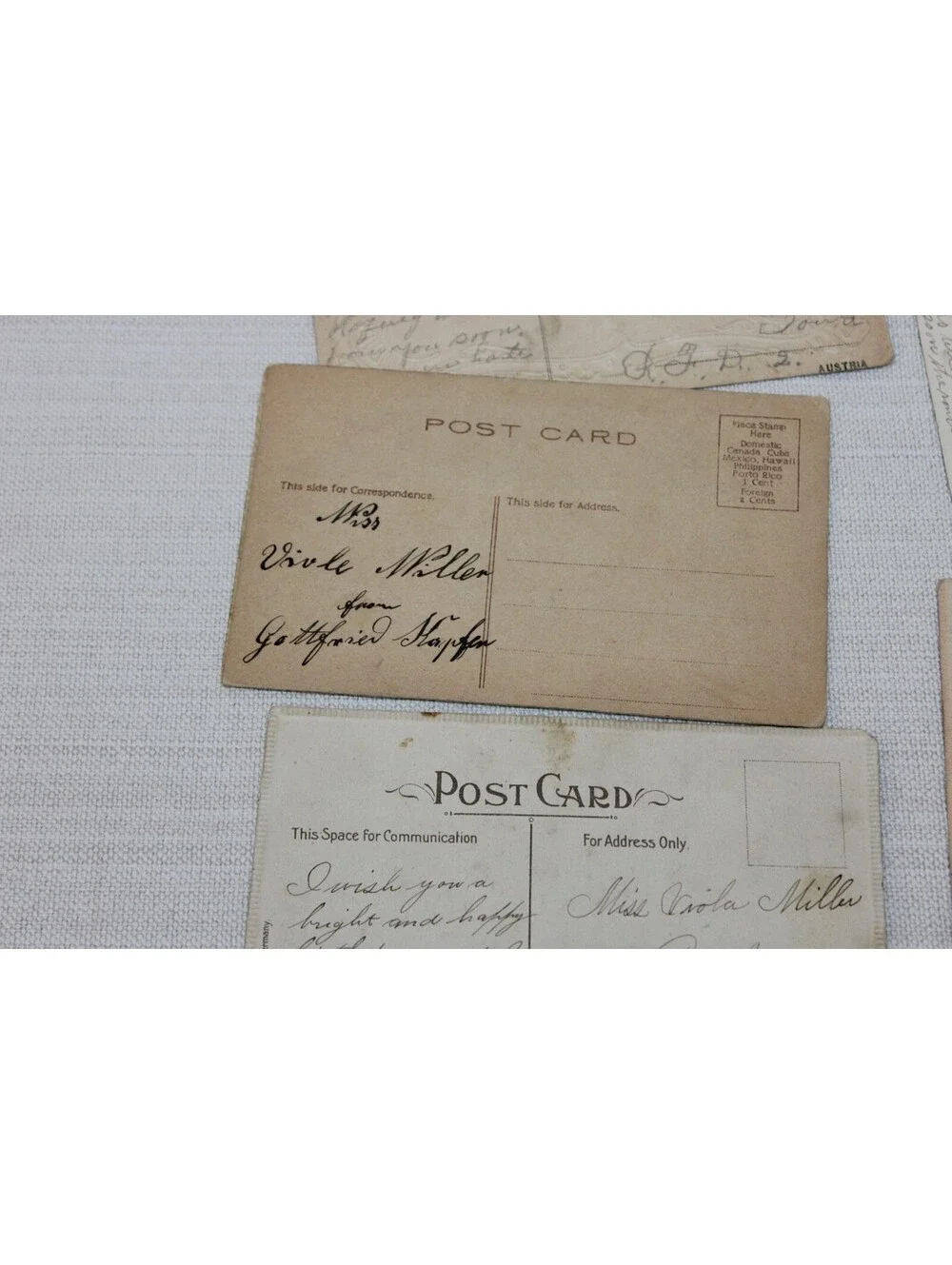 Antique 1915 Embossed & Written Postcards Lot of 5 Birthday New Year Romance